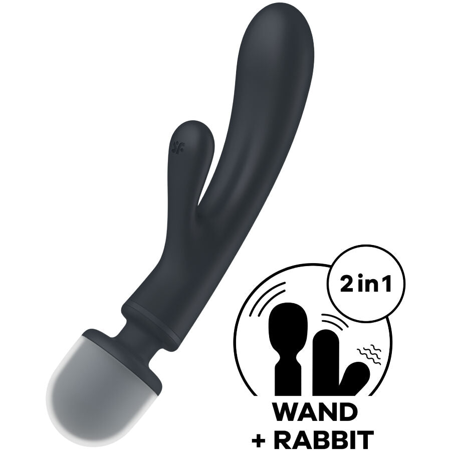 SATISFYER - TRIPLE LOVER MASSEUR VIBRANT RABBIT GRIS