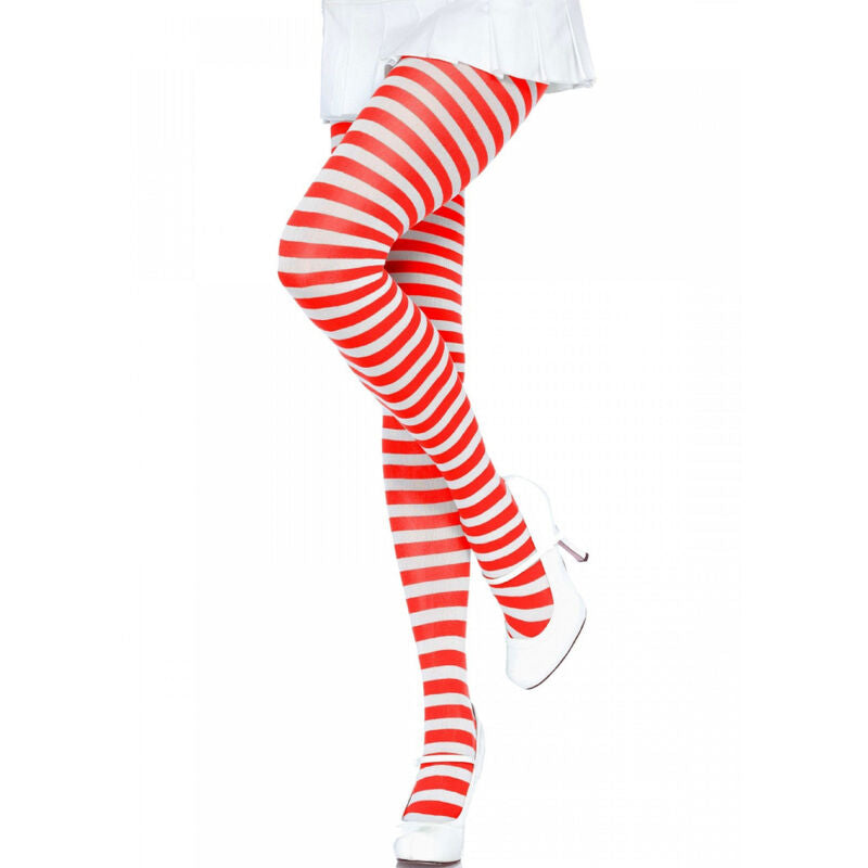 LEG AVENUE - BAS RAYÉS BLANC/ROUGE