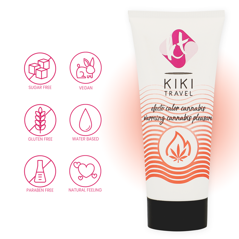 KIKÍ TRAVEL - GEL LUBRIFIANT GOÛT CANNABIS EFFET CHALEUR INTENSE 50 ML