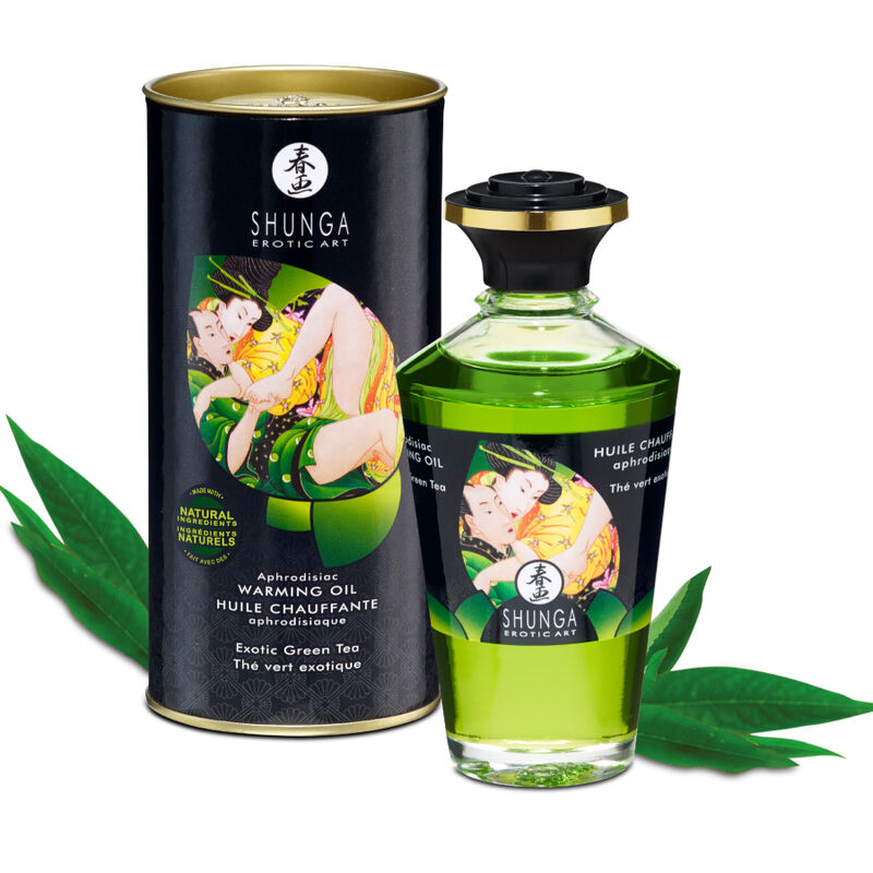 SHUNGA - HUILE DE MASSAGE EFFET CHAUFFANT THÉ VERT BIOLOGIQUE 100 ML
