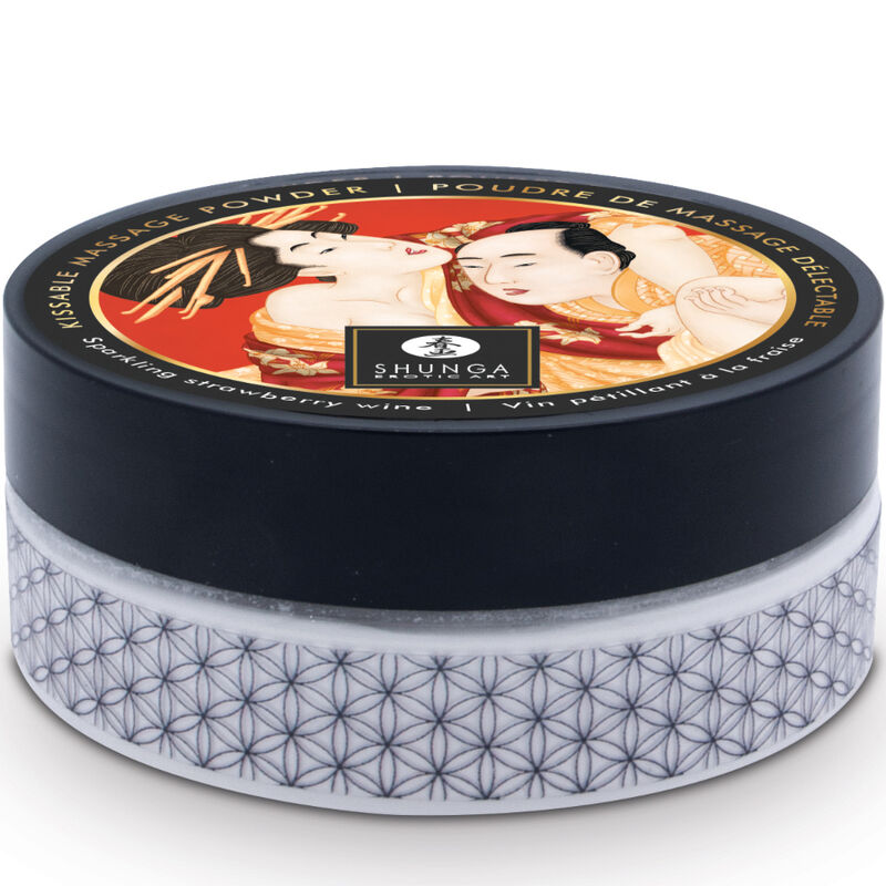 SHUNGA - KIT POUDRE DE MASSAGE COMESTIBLE FRAISE