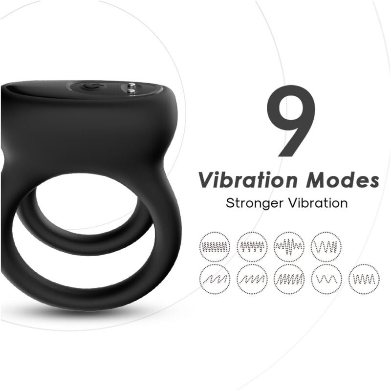 HARMONY - DOUBLE BLACK VIBRATING RING