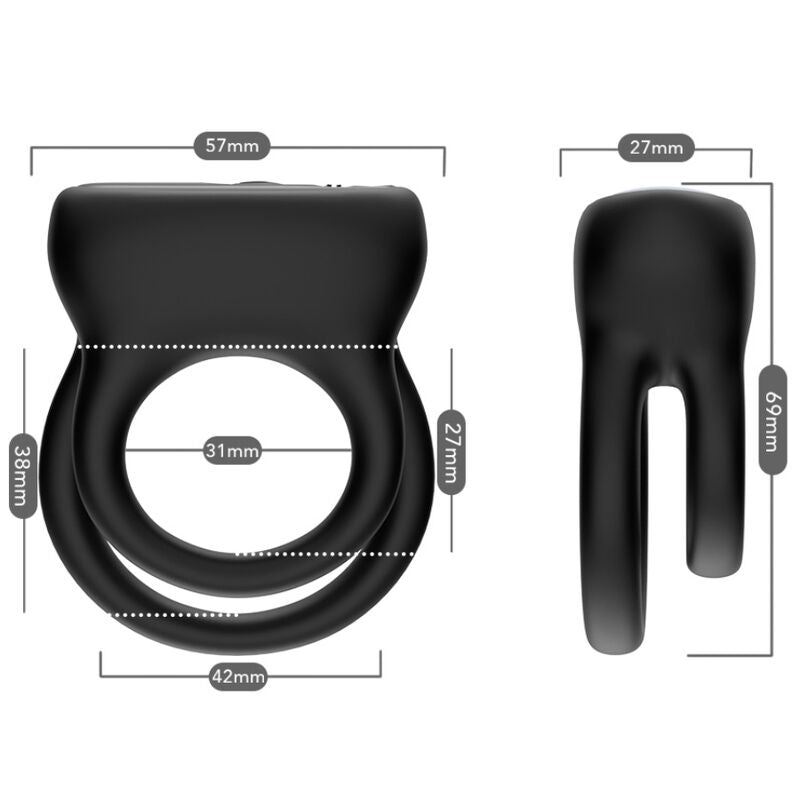 HARMONY - DOUBLE BLACK VIBRATING RING