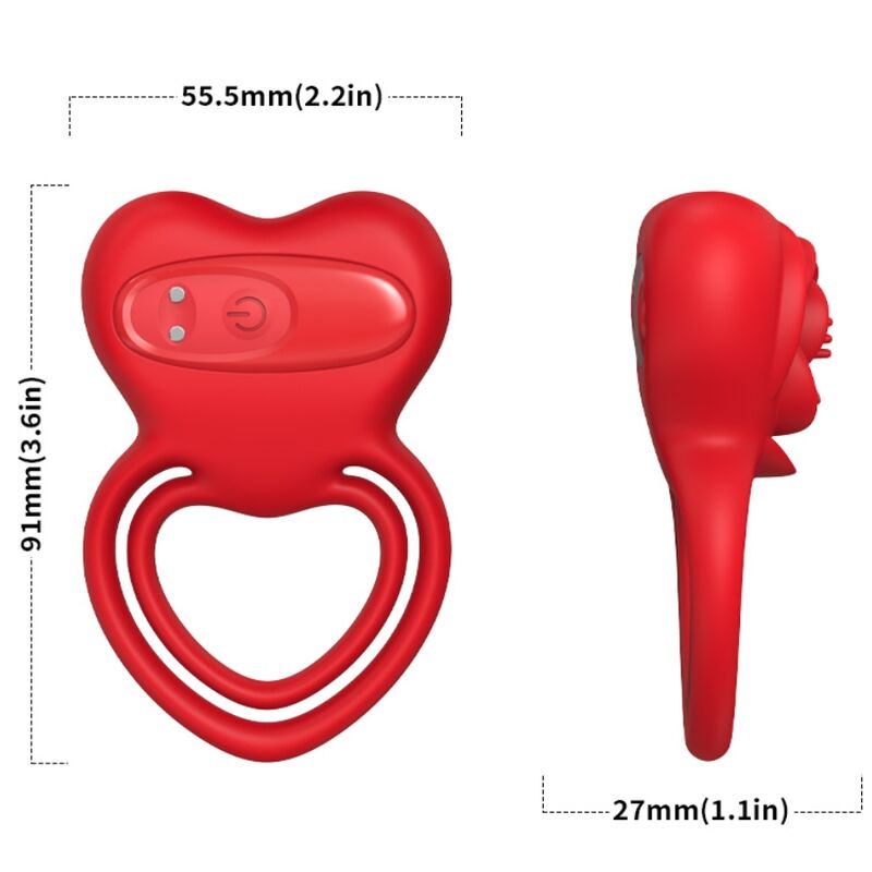 ARMONY - ANNEAU VIBRANT CŒUR ROUGE