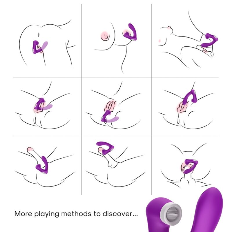 ARMONY - SECRETKISS STIMULATEUR LANGUE CLITORIS & VIBREUR INCURVÉ VIOLET
