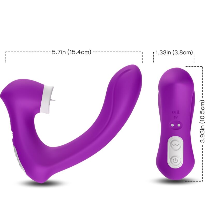 ARMONY - SECRETKISS STIMULATEUR LANGUE CLITORIS & VIBREUR INCURVÉ VIOLET