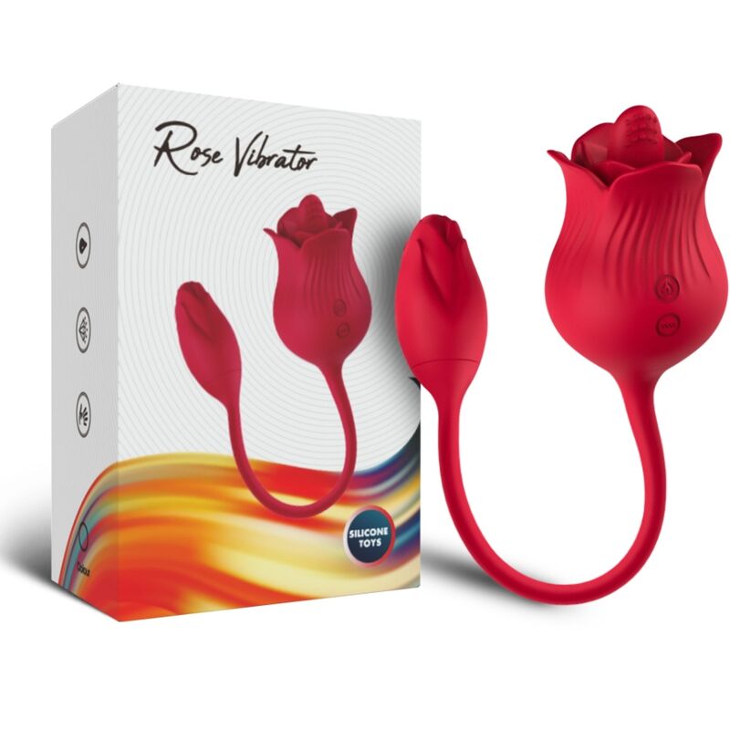 ARMONY - VIBREUR STIMULATEUR CLITORIDIEN ROSE AVEC QUEUE 10 MODES ROUGE