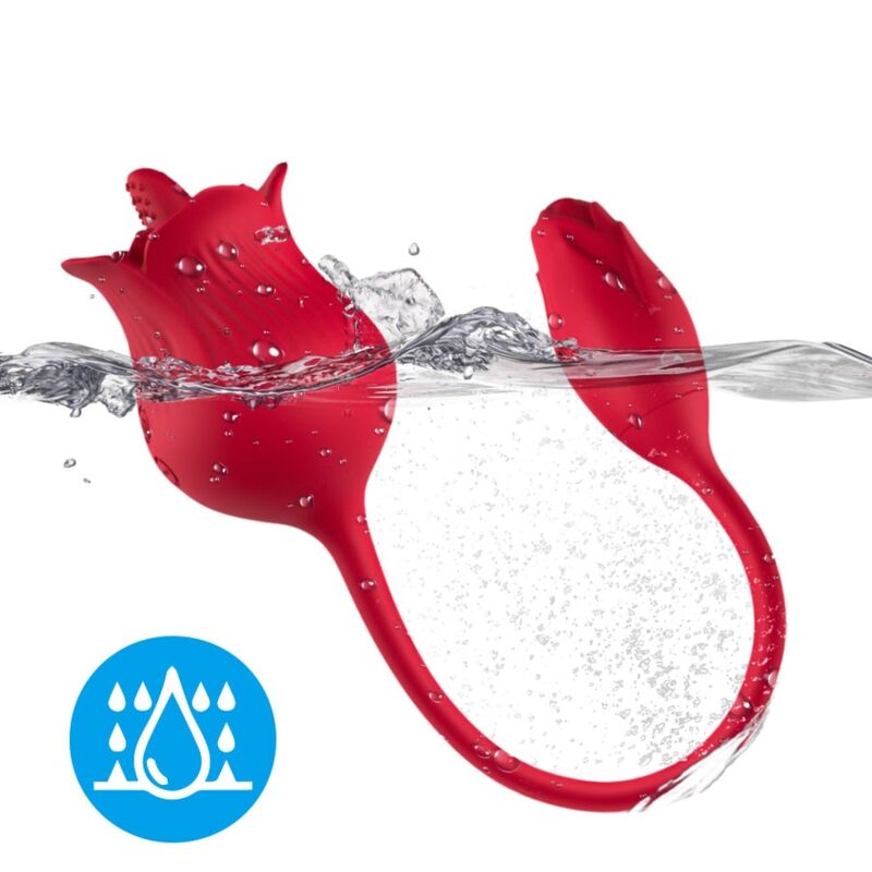 ARMONY - VIBREUR STIMULATEUR CLITORIDIEN ROSE AVEC QUEUE 10 MODES ROUGE