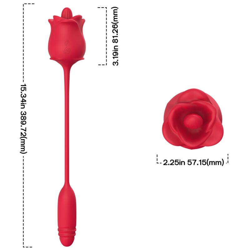 ARMONY - ROSE 3 EN 1, STIMULATEUR, SUCEUR ET UP&DOWN AVEC QUEUE ROUGE