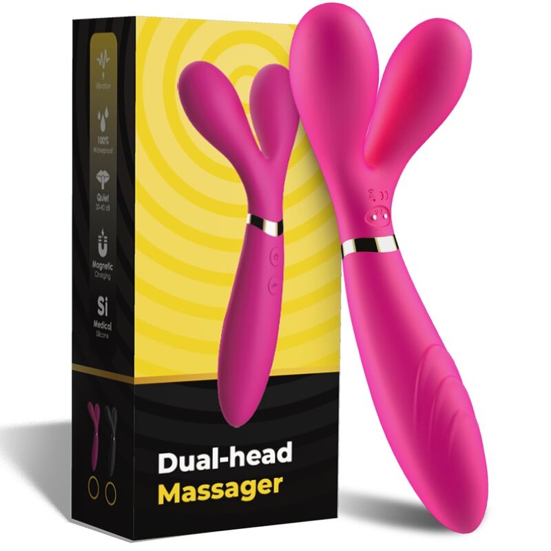 ARMONY - MASSEUR ET VIBREUR À DOUBLE TÊTE FUCHSIA