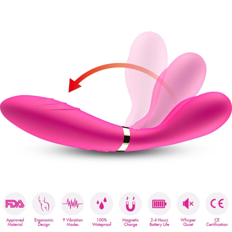 ARMONY - MASSEUR ET VIBREUR À DOUBLE TÊTE FUCHSIA