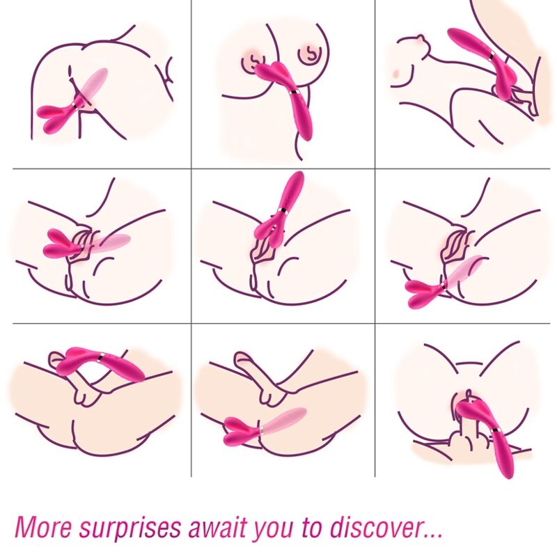 ARMONY - MASSEUR ET VIBREUR À DOUBLE TÊTE FUCHSIA