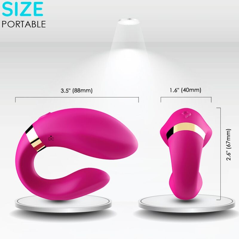 ARMONY - CRESCENT COUPLE VIBRATOR WITH REMOTE CONTROL FUCHSIA
