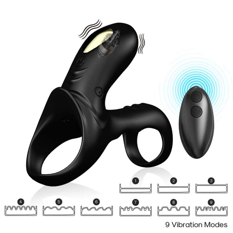 ARMONY - RANGER ANNEAU DOUBLE VIBRANT POUR COUPLE NOIR