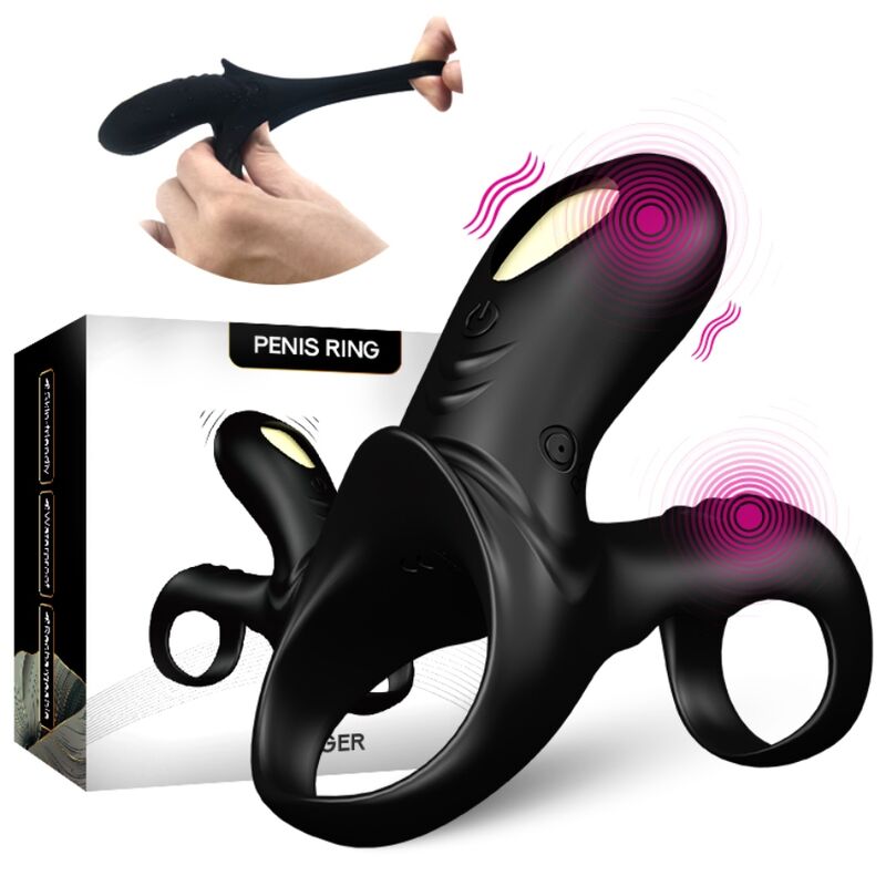 ARMONY - RANGER ANNEAU DOUBLE VIBRANT POUR COUPLE NOIR
