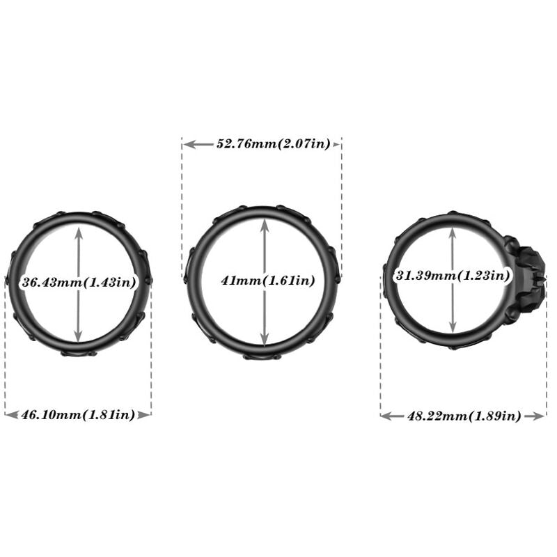 ARMONY - ANNEAUX CRÂNE SILICONE NOIR