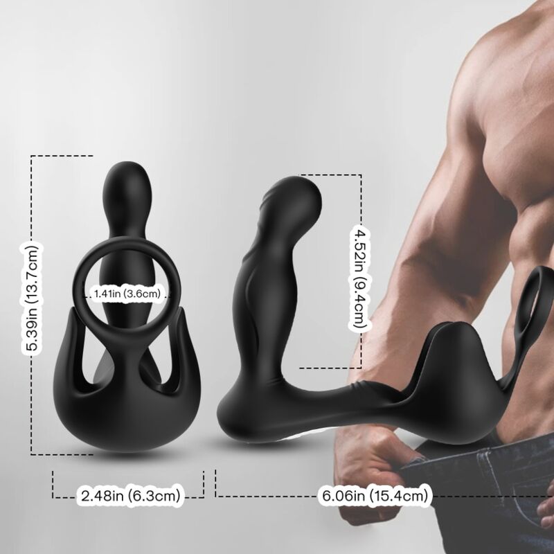 ARMONY - SURROUND ANAL VIBRATOR & TESTICLE STIMULATOR & REMOTE CONTROL RING BLACK