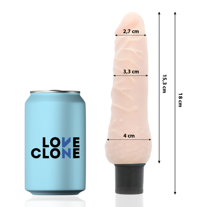 LOVECLONE - SVEN VIBRATEUR RÉALISTE AUTO-LUBRIFIANT 18,5 CM -Ø- 3,3 CM