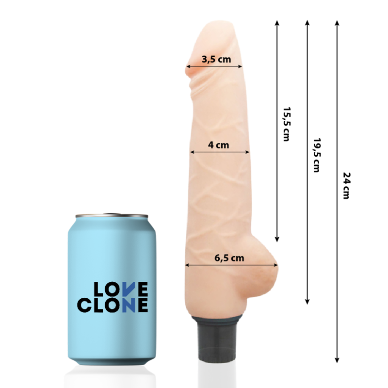 LOVECLONE - HARALD VIBROMASSEUR RÉALISTE AUTO-LUBRIFIANT 24 CM -O- 4 CM
