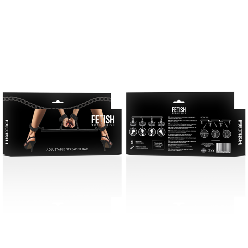 FÉTICHE SOUMISSIE BONDAGE - BARRE ÉCARTEUSE RÉGLABLE 4 PIÈCES