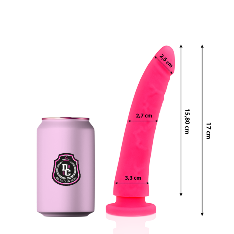 DELTA CLUB - DILDO RÉALISTE ROSE SILICONE MÉDICALE 17 CM -Ø- 3 CM
