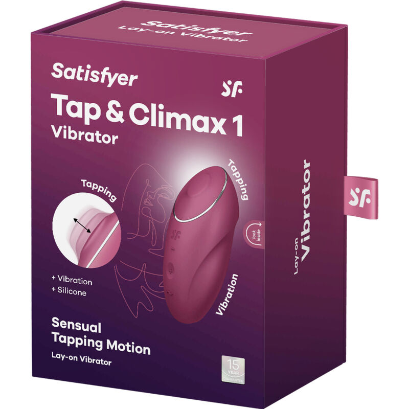 SATISFYER - TAP & CLIMAX 1 VIBREUR LAY-ON ROUGE