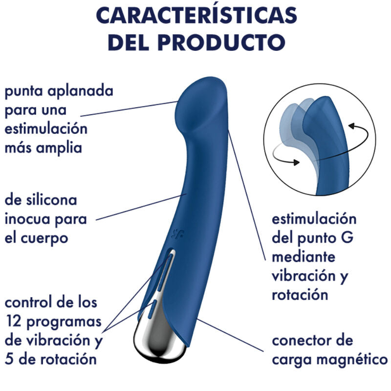 SATISFYER - SPINNING G-SPORT 1 VIBREUR ROTATIF BLEU