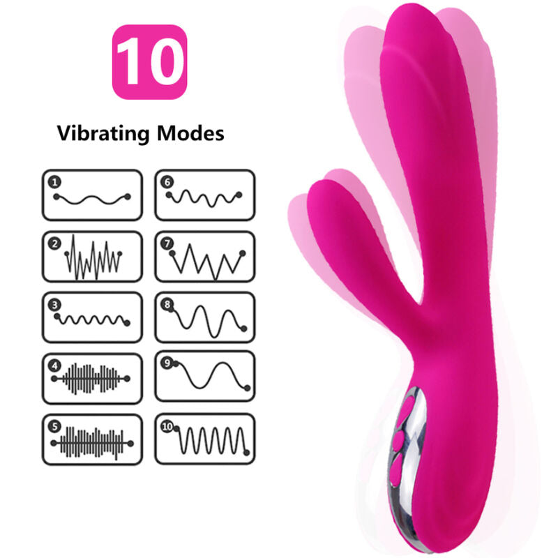 ARMONY - FLEXIBLE VIBRATOR & STIMULATOR WITH HEAT EFFECT, FUCHSIA