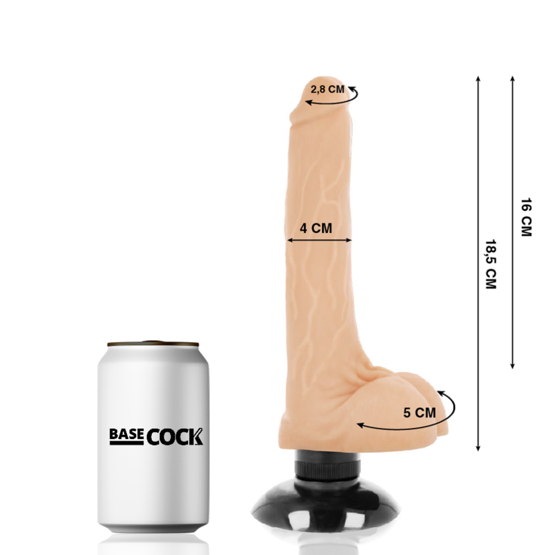 BASECOCK - VIBREUR RÉALISTE 2-1 NATUREL 18,5 CM -O- 4 CM