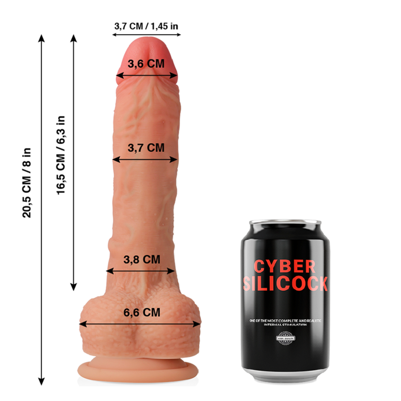 CYBER SILICOCK - CONNOR SILICONE LIQUIDE RÉALISTE 20.5 CM -O- 3.7 CM