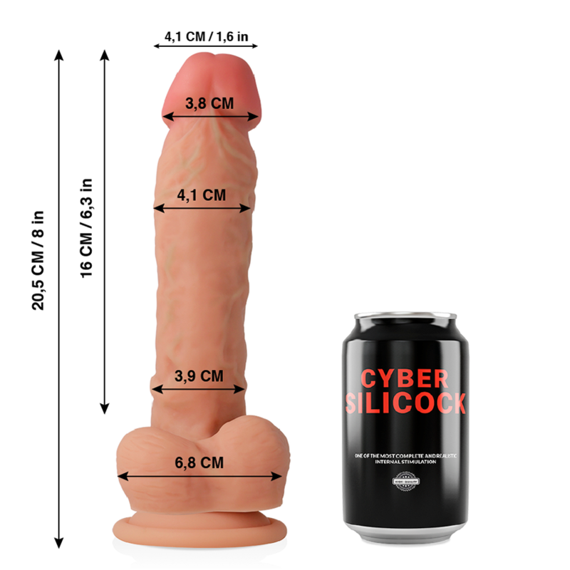 CYBER SILICOCK - MAGNUS RÉALISTE SILICONE LIQUIDE 20.5 CM -O- 4.1 CM