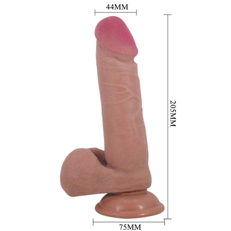 PRETTY LOVE - SÉRIE SLIDING SKIN GODEMICHET RÉALISTE AVEC VENTOUSE PEAU GLISSANTE MULATRE 20,5 CM