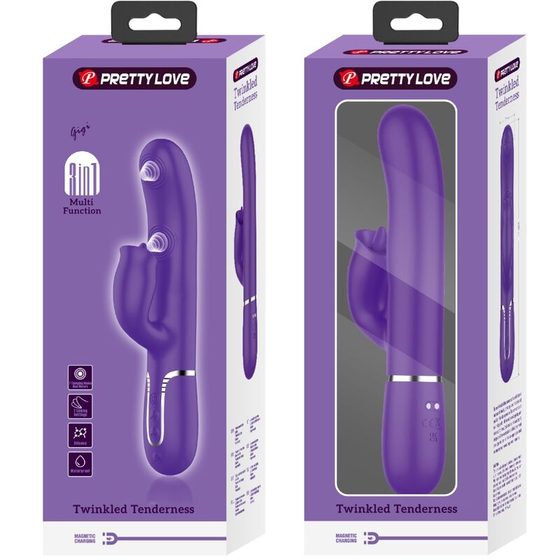 PRETTY LOVE - VIBRATEUR LAPIN AVEC LÈCHAGE VIOLET