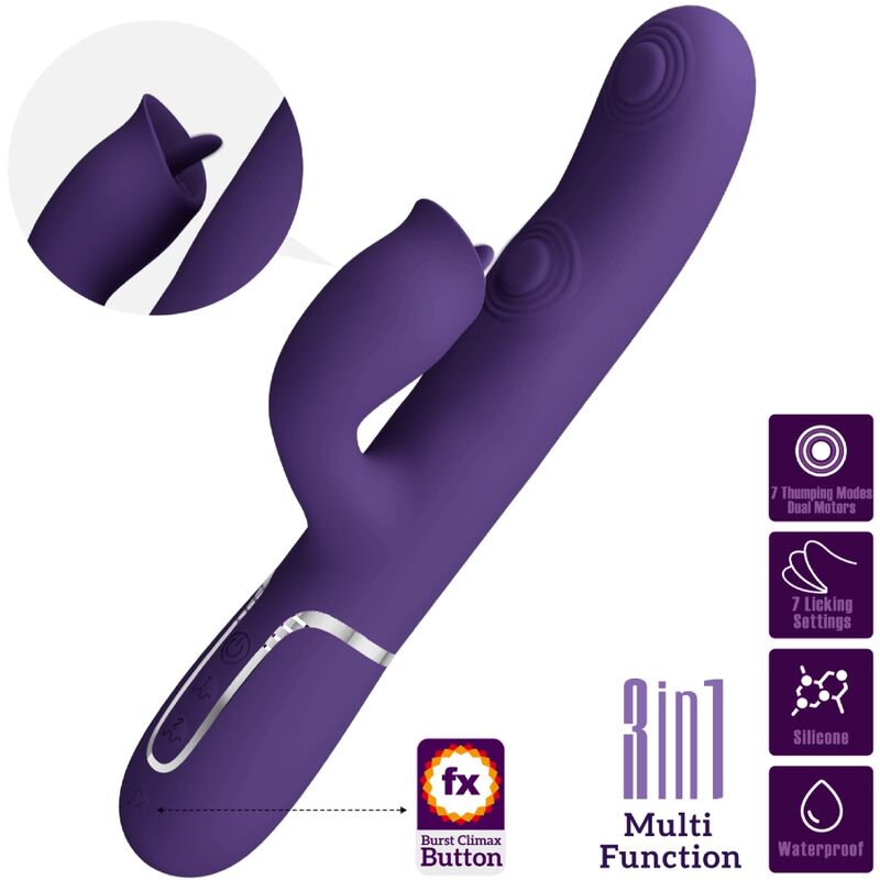 PRETTY LOVE - VIBRATEUR LAPIN AVEC LÈCHAGE VIOLET