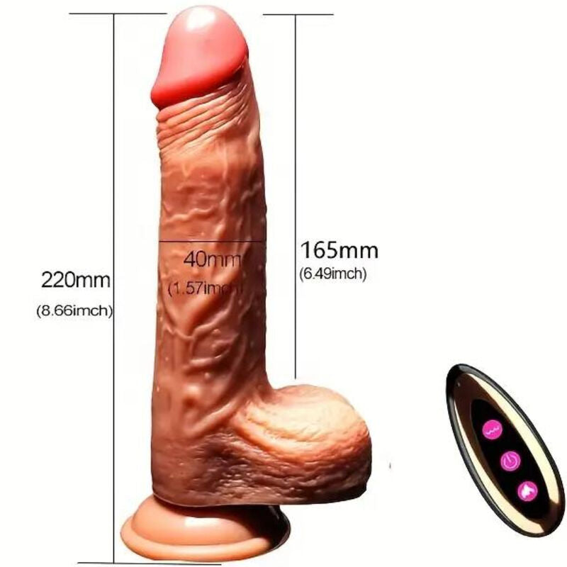 ARMONY - GODEMICHET RÉALISTE VIBRANT ET POUSSANT TÉLÉCOMMANDÉ 22,5 CM