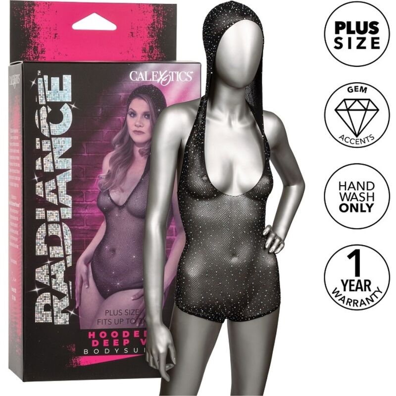 CALEXOTICS - BODY RADIANCE AVEC CAPUCHE ET DÉCOLLETÉ EN V PLONGEANT GRANDE TAILLE