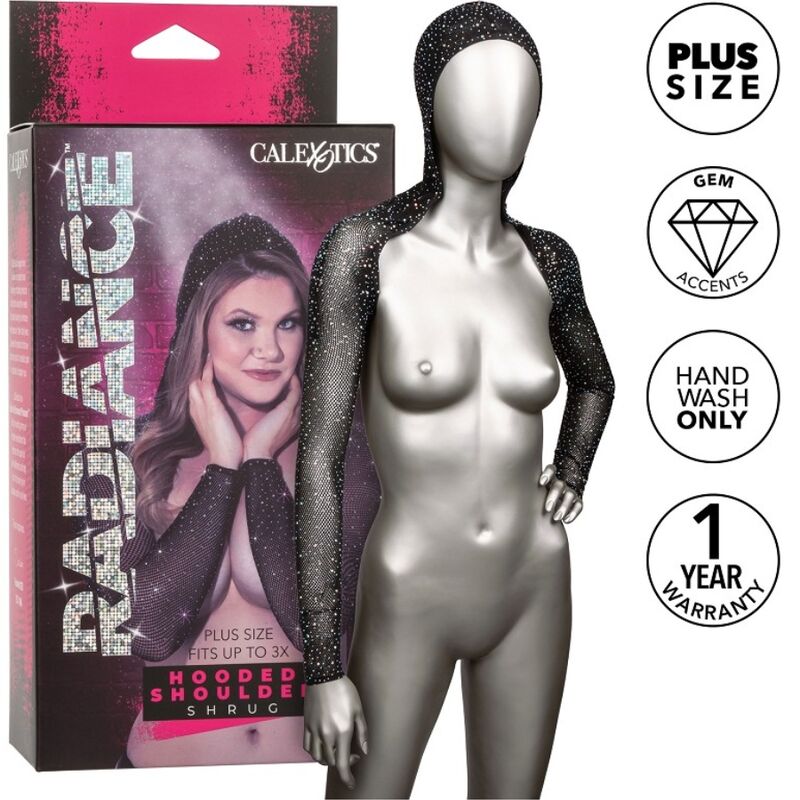 CALEXOTICS - PULL OVER À CAPUCHE EN STRASS GRANDES TAILLES