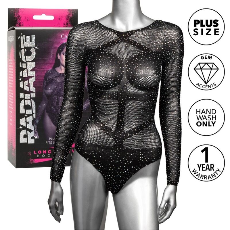 CALEXOTICS - BODY MANCHES LONGUES EN STRASS RADIANCE GRANDE TAILLE