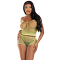 LEG AVENUE - LIME MESH T-SHIRT & PANTS SET
