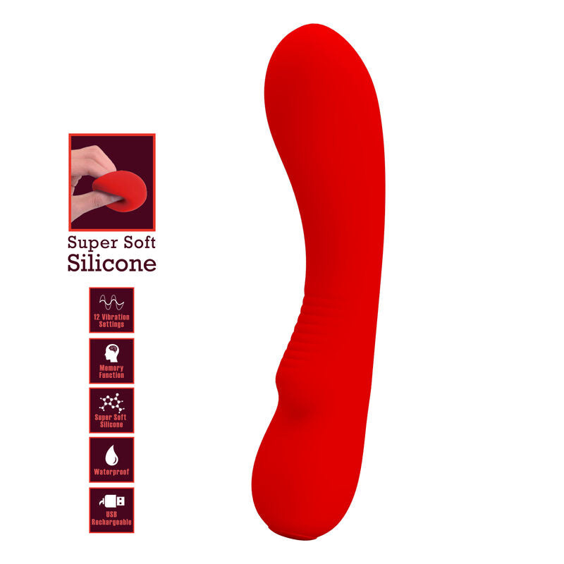 PRETTY LOVE - PRESCOTT VIBRATEUR RECHARGEABLE ROUGE