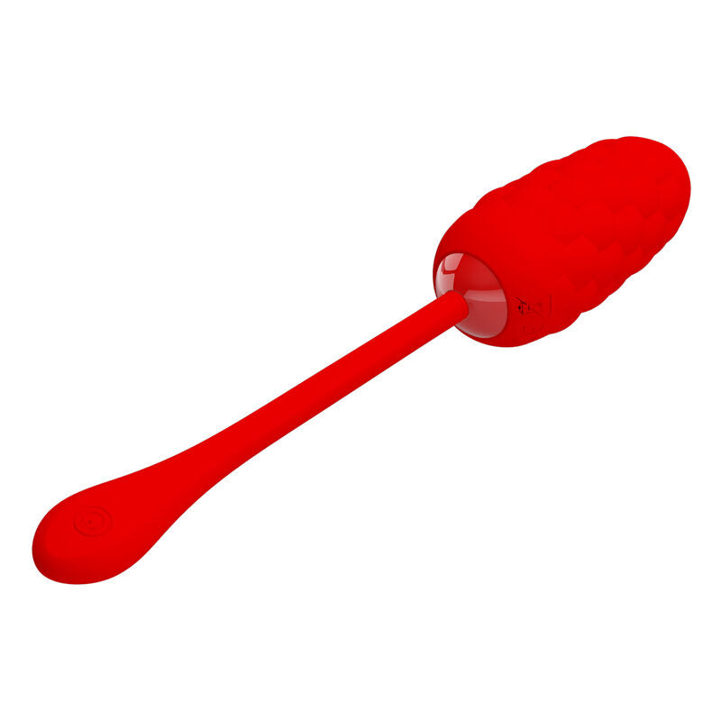 PRETTY LOVE - RECHARGEABLE MARINE TEXTURED VIBRATING EGG RED