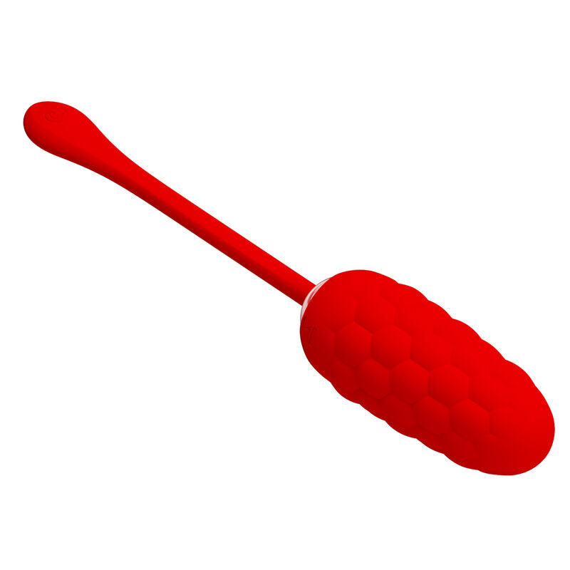 PRETTY LOVE - RECHARGEABLE MARINE TEXTURED VIBRATING EGG RED
