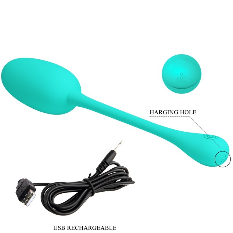 PRETTY LOVE - ŒUF VIBRANT RECHARGEABLE KNUCKER VERT D'EAU