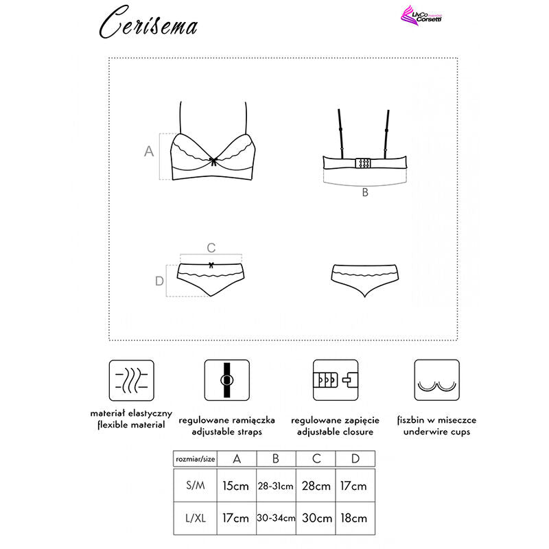 LIVCO CORSETTI FASHION - CERISEMA LC 21005 SOUTIEN-GORGE + CULOTTE CORAIL T.L/XL