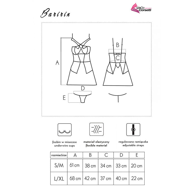 LIVCO CORSETTI FASHION - BARIRIN LC 90633 JUPE + CULOTTE NOIR L/XL