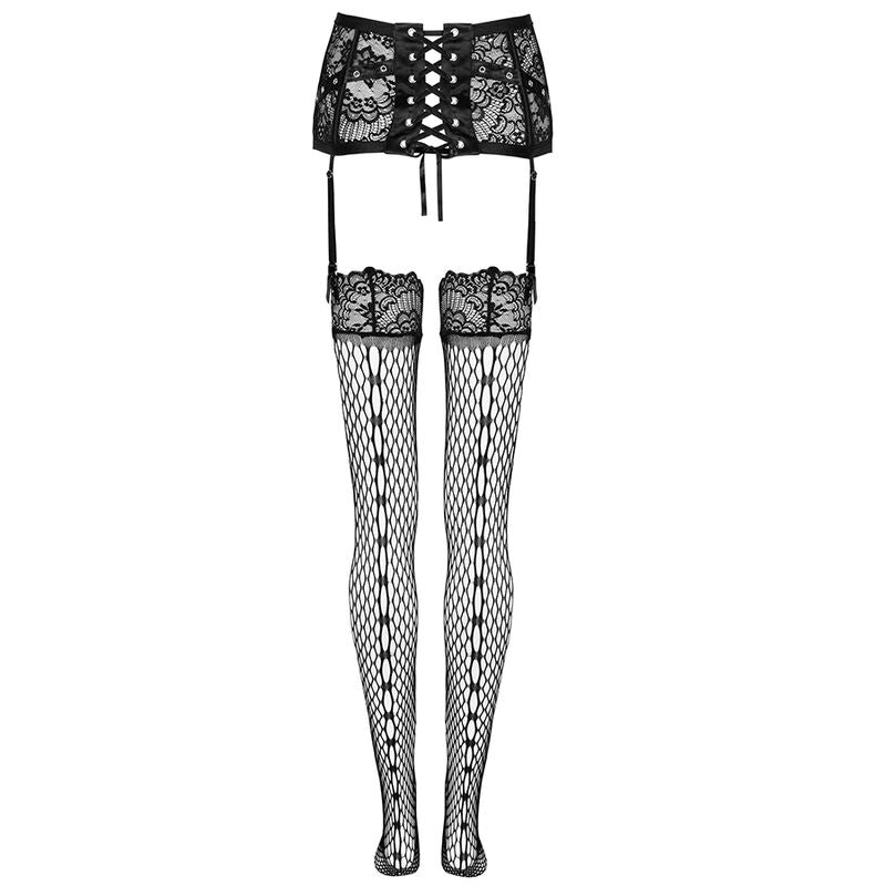 LIVCO CORSETTI FASHION - JELLY LC 90673 PORTE-JARRETELLES + BAS NOIR L/XL