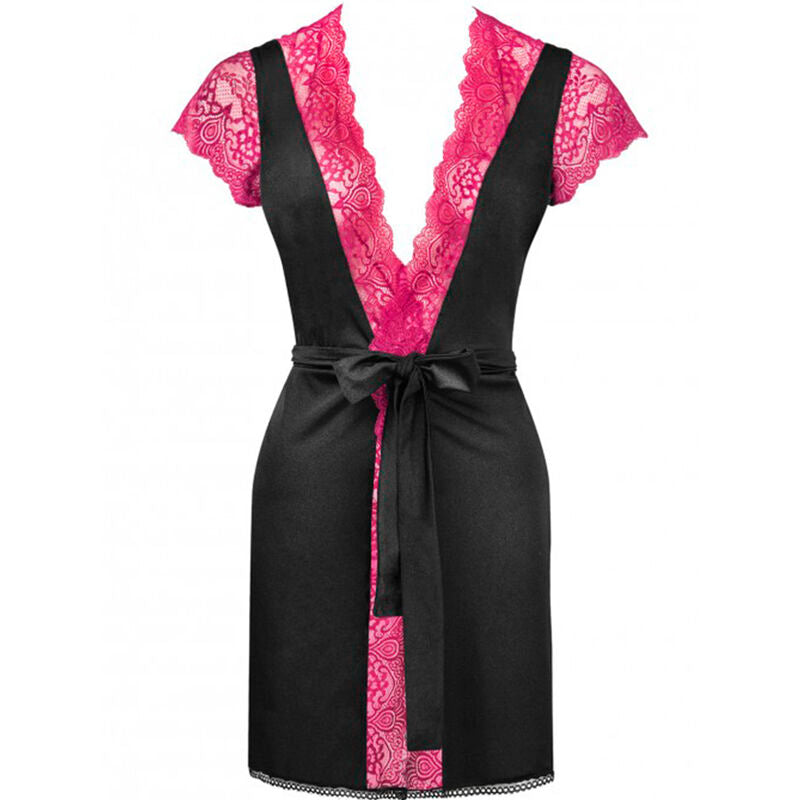 LIVCO CORSETTI FASHION - KUMIKO LC 90428 ROBE + PANTY BLACK L/XL