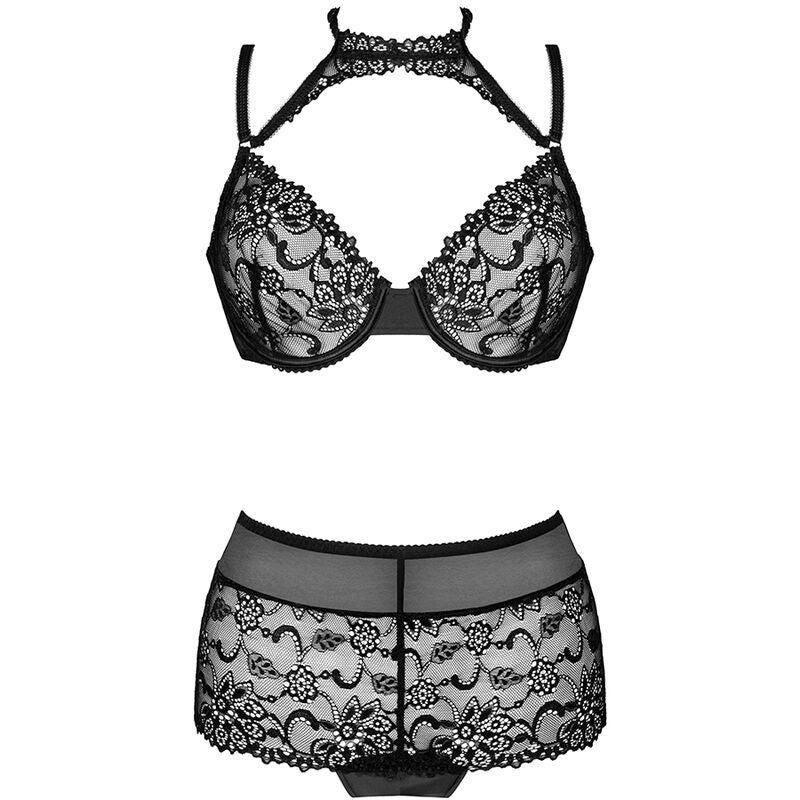 LIVCO CORSETTI FASHION - COLLECTION LINERA POUR LES SENS SOUTIEN-GORGE + CULOTTE NOIR S/M