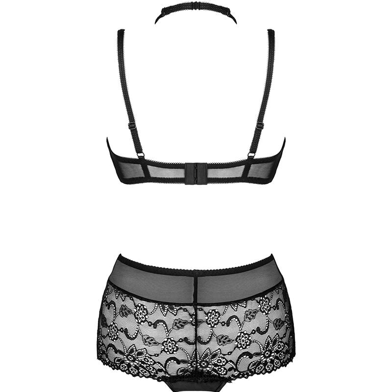 LIVCO CORSETTI FASHION - COLLECTION LINERA POUR LES SENS SOUTIEN-GORGE + CULOTTE NOIR S/M