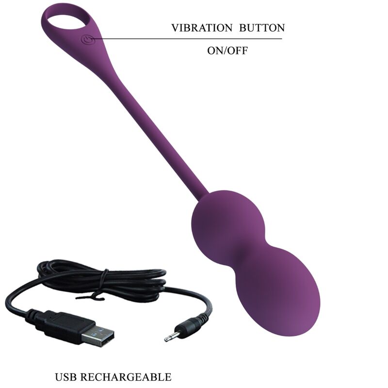 PRETTY LOVE - ELVIRA BOULES DE GINNASTIQUE VAGINALE CONTRÔLE À DISTANCE APPLICATION VIOLET